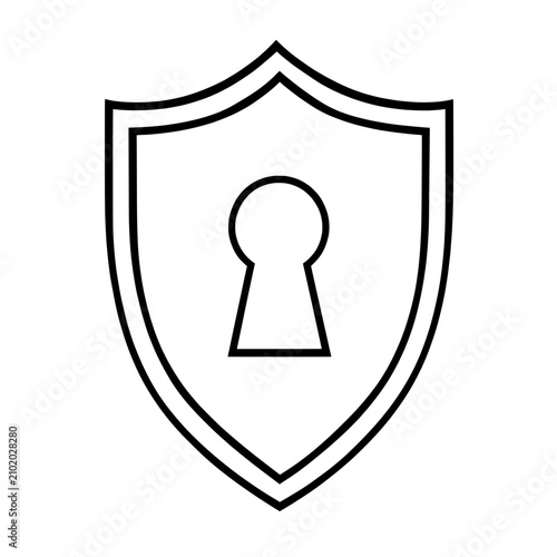 security lock icon  vector outline style design