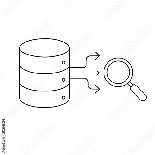 magnifying glass on a white background vector outline style design
