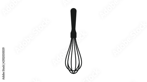 Bild auf Leinwand Balloon whisk silhouette on a white background