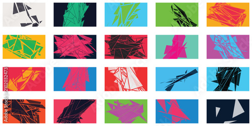 Cuadro en lienzo Complex triangular fragmentation and abstract geometric shapes for high energy d