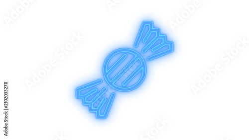 Colorfull neon candy icon representing sweet wrapped food dessert and delicious sugar treat illustration for party cafe menu isolated on transparent background