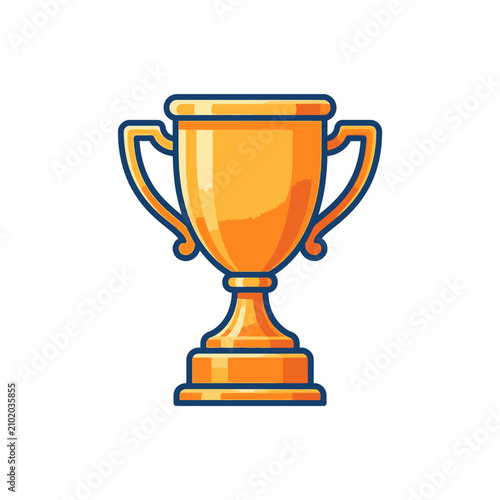 Minimalist gold cup trophy icon for sport winners.