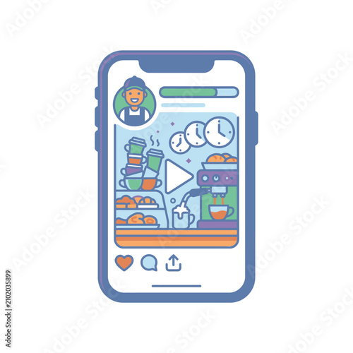 Mobile app interface for cafe ordering