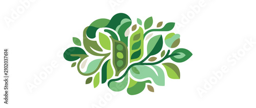 Abstract green background with flowing organic curves and waves for eco friendly nature concept