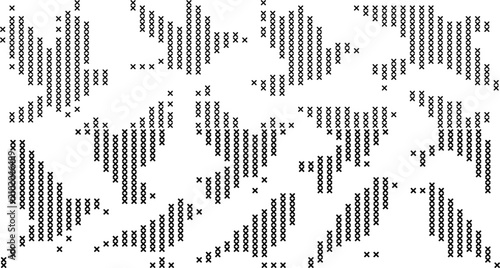 Bild auf Leinwand Black and white pattern with xs