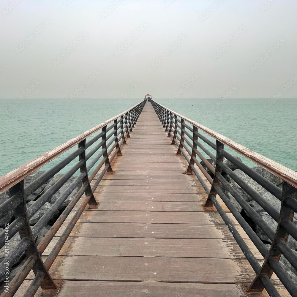 Fototapeta premium wooden bridge over the sea