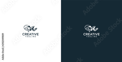 Quadro su tela Abstract flowing logo design featuring organic curves, symbolizing modern creati