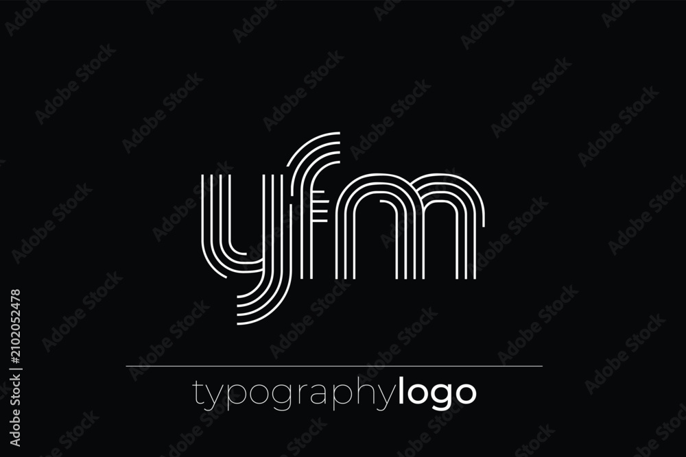 Fototapeta premium YFM modern geometric typography logo