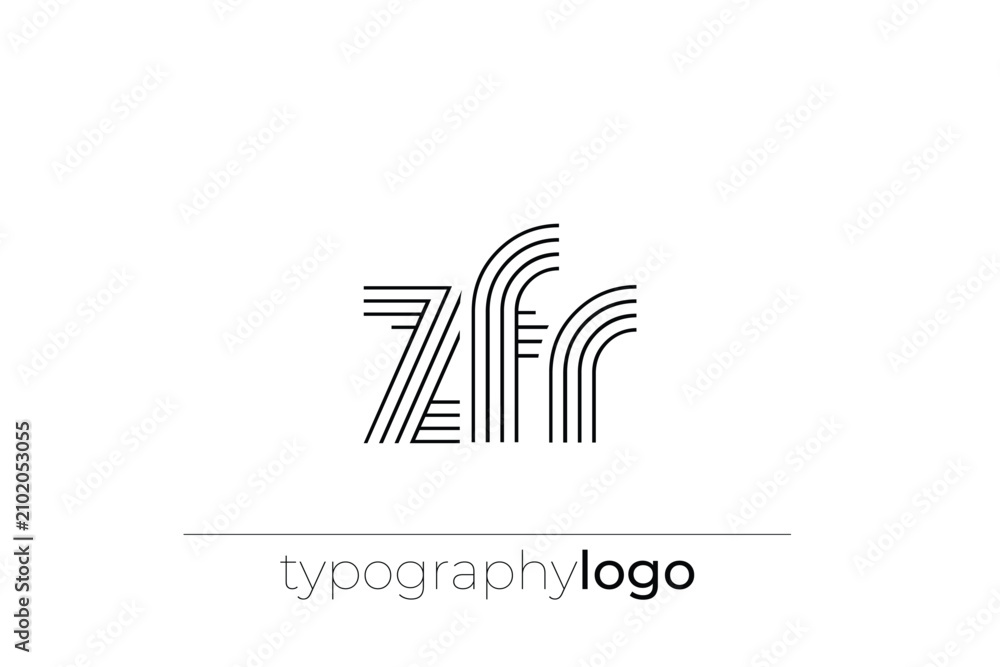Fototapeta premium ZFR modern geometric typography logo
