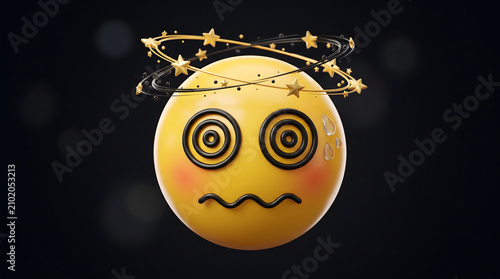 dizzy emoji with stars and sweat drops