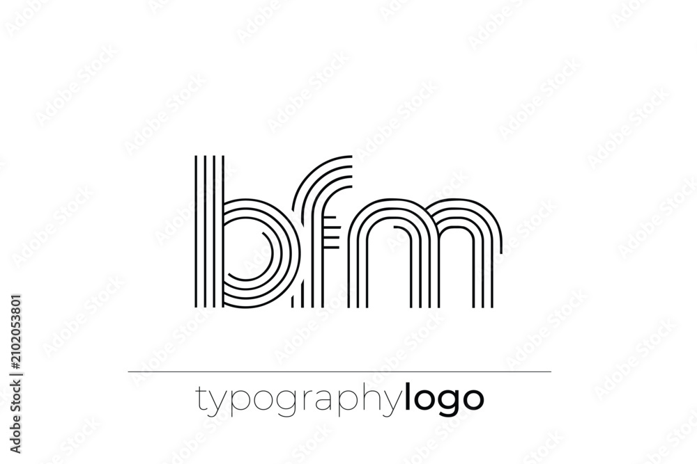 Fototapeta premium BFM modern geometric typography logo