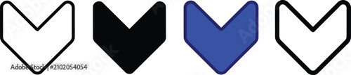 Konstfotografi Four chevrons in a row with white, black, blue, and white colors
