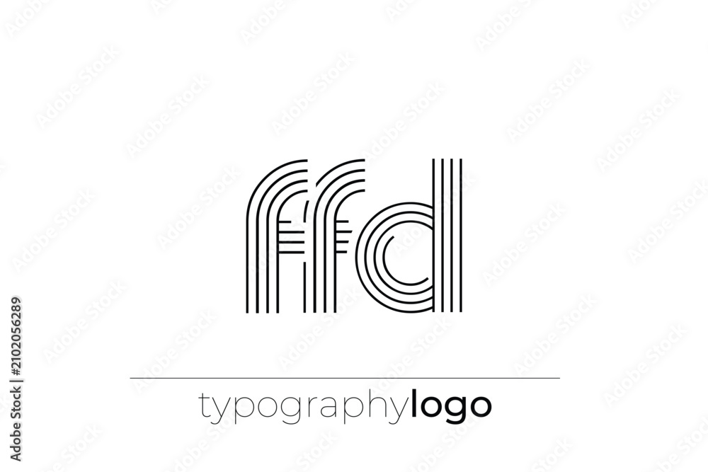 Fototapeta premium FFD modern geometric typography logo