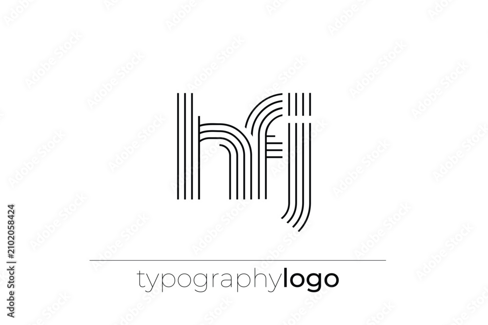 Obraz premium HFJ modern geometric typography logo