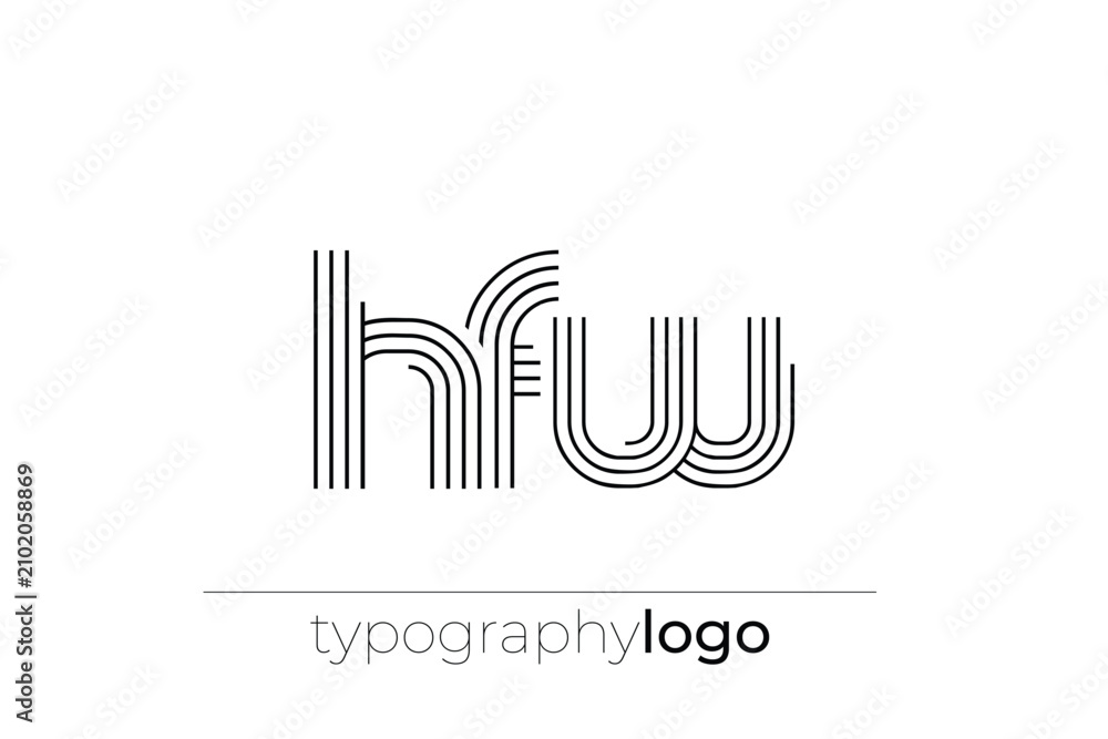 Obraz premium HFW modern geometric typography logo