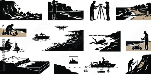 Fotografía Scientists conducting coastal and ocean research