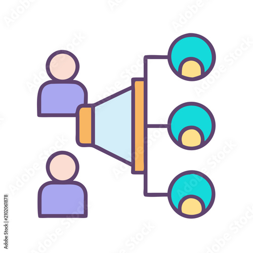 Foto Marketing strategy icon illustration representing social media campaign reach