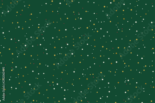 Christmas star pattern on dark green background