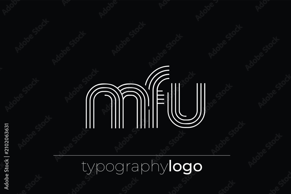 Obraz premium MFU modern geometric typography logo
