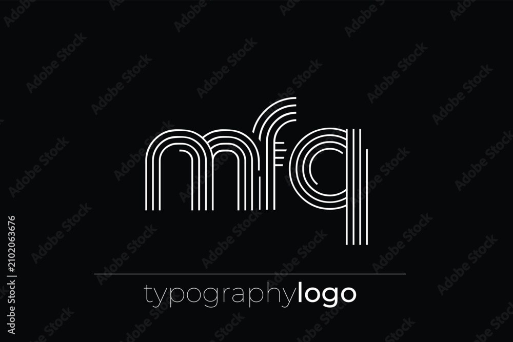 Fototapeta premium MFQ modern geometric typography logo