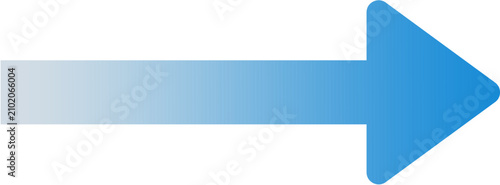 Blue Gradient Right Pointing Arrow Fading, Modern Direction Icon on Transparent Background