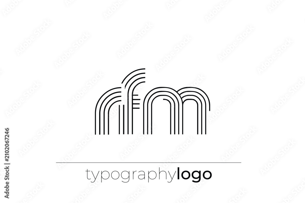 Fototapeta premium RFM modern geometric typography logo