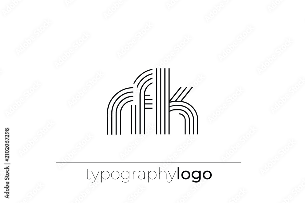 Fototapeta premium RFK modern geometric typography logo