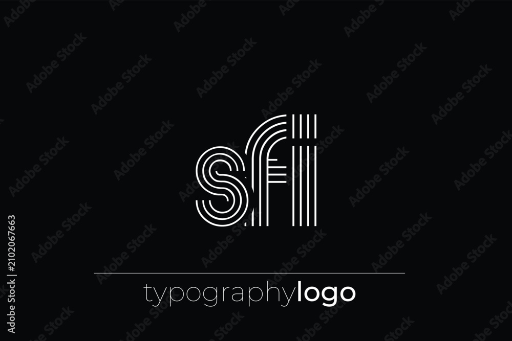 Fototapeta premium SFI modern geometric typography logo