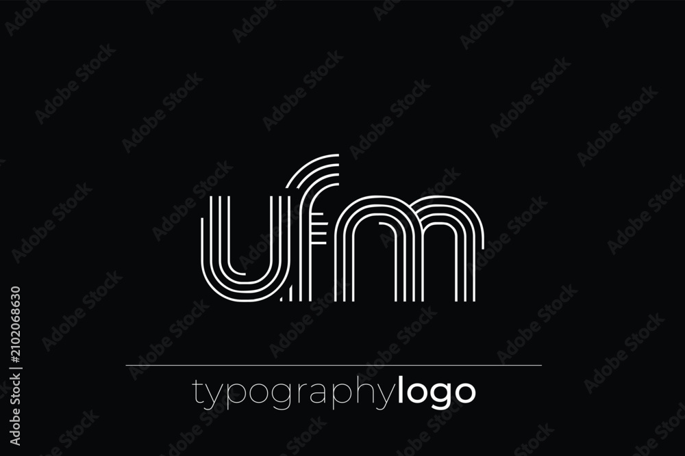 Fototapeta premium UFM modern geometric typography logo