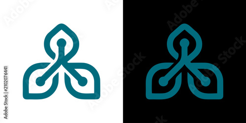 Foto Modern symmetrical abstract icon representing the dynamic interplay of organic g