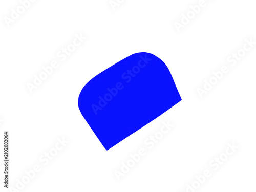 Simple blue rounded rectangle shape icon for graphic design isolated on transparent background