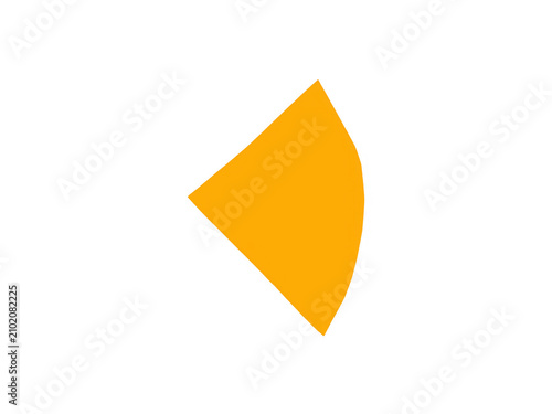 Simple orange quarter pie chart segment or sector icon design isolated on transparent background