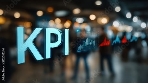 Collaboration in business professionals analyzing key performance indicators (kpi) data visualization in modern corporate environment