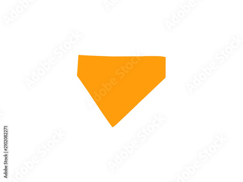 Simple orange triangle geometric shape icon for web design isolated on transparent background