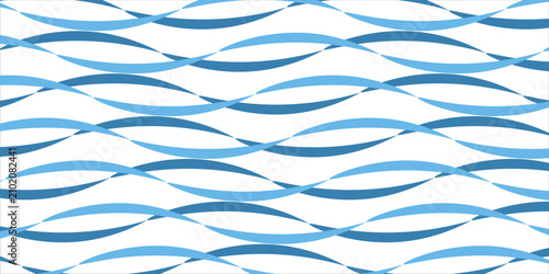 Minimalist wavy seamless pattern background. Blue water curve wave line. Chinese and Japanese traditional oriental blue texture. Asian ornament. Repeat texture for wallpaper. Vector illustration