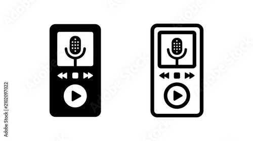 Fotografía Voice recorder icon vector, audio player or dictaphone symbol