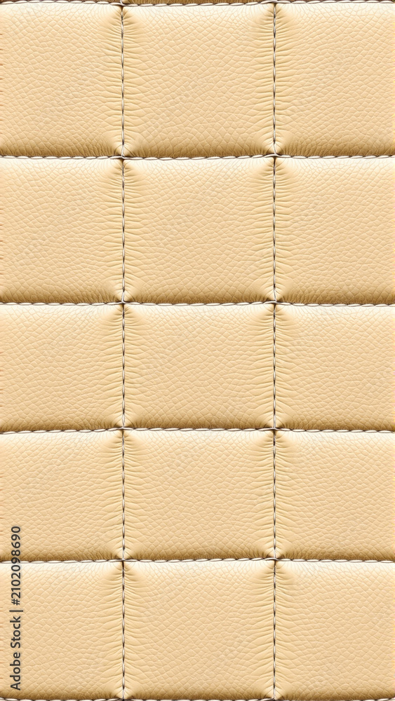 Fototapeta premium Quilted tan leather upholstery texture