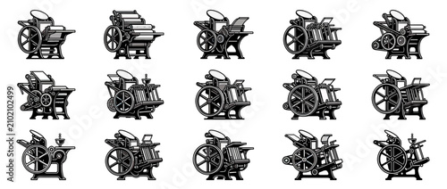 Bild auf Leinwand Vintage Printing Press Machines Collection