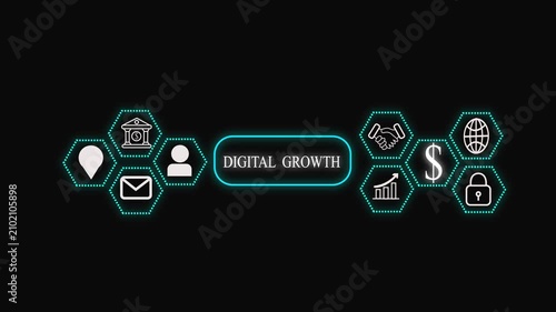 Text sign showing Challenge. Business photo showcasing process of provoking or testing physiological activity by exposure Grids and different set up of the icons latest digital technology  4k videp.