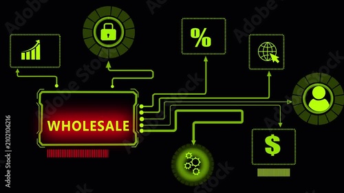 Advanced wholesale distribution supply chain matrix tracking bulk order sales data on futuristic tech layouts