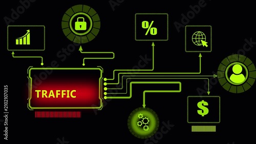Website digital traffic monitoring dashboard networks displaying real time visitor audience analytics loops
