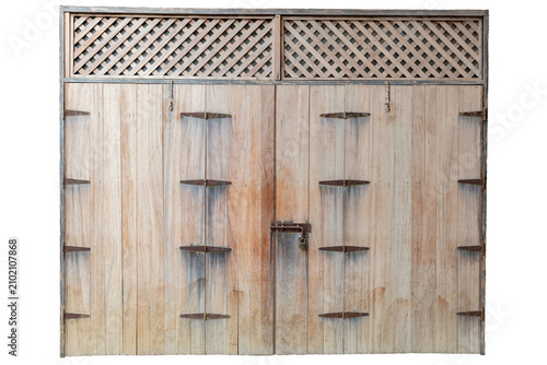Old Wooden Arabic Door Isolated on Transparent Background