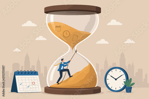Картината върху платно Time management, patience to be success, manage to control time, working timelin