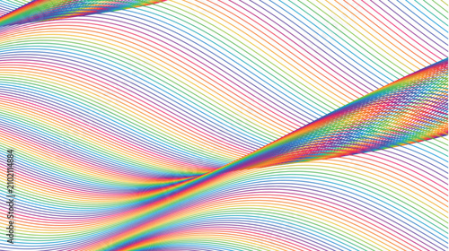 Abstract Rainbow Wave Lines Flowing Background Pattern