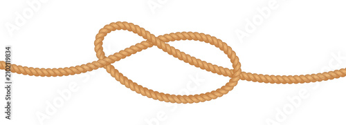 фотографія Overhand rope knot, vector marine string pattern