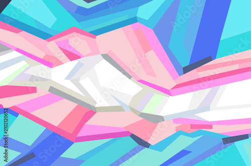Stylized transgender flag for Pride Month. Faceted polygonal vector illustration symbolizing diversity, inclusion, gender identity. Geometric LGBTQIA+  banner in pink, blue and white colors