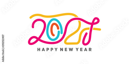 2027 happy new year icon design with creative idea. Vector illustration