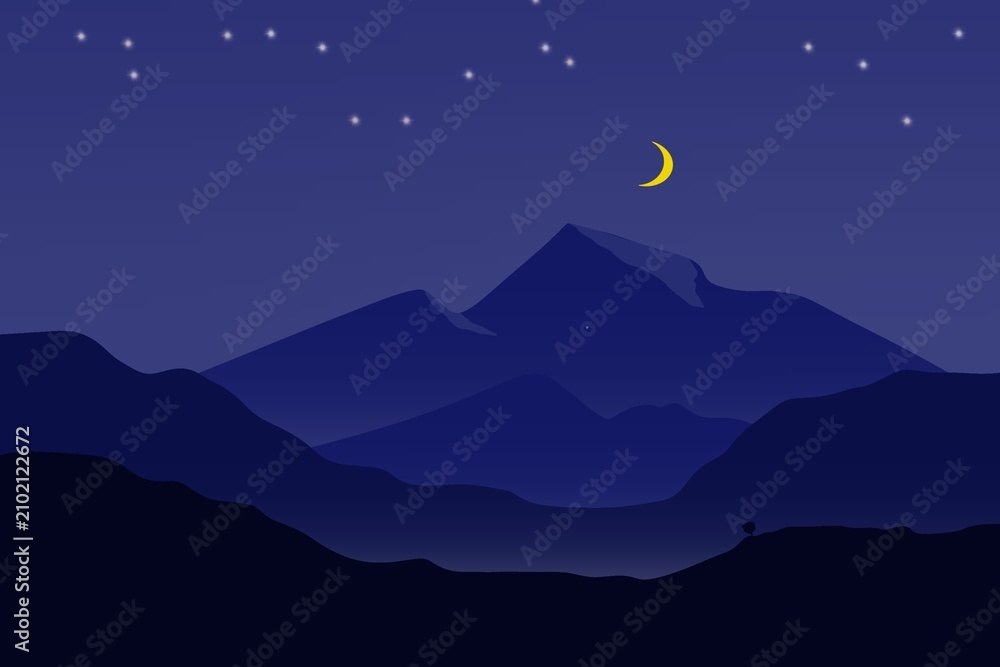 Fototapeta premium night landscape art