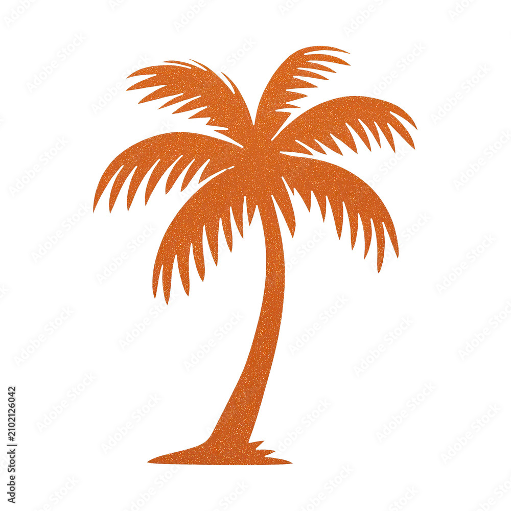 Obraz premium PNG Orange glitter palm tree silhouette