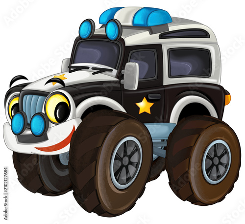 Coloring page off road police car vehicle coloring page isolated illustration for kids